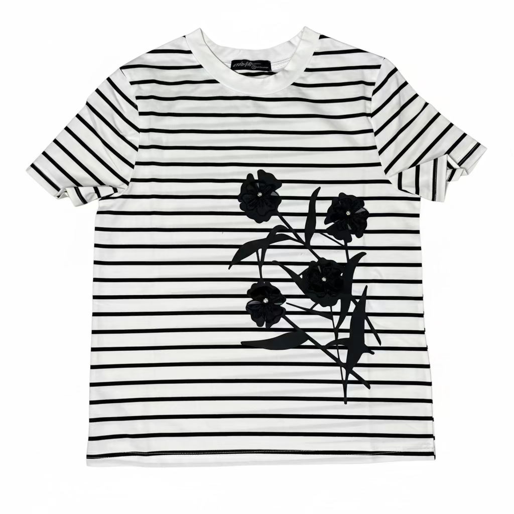 STRIPED GRAPHIC TEE